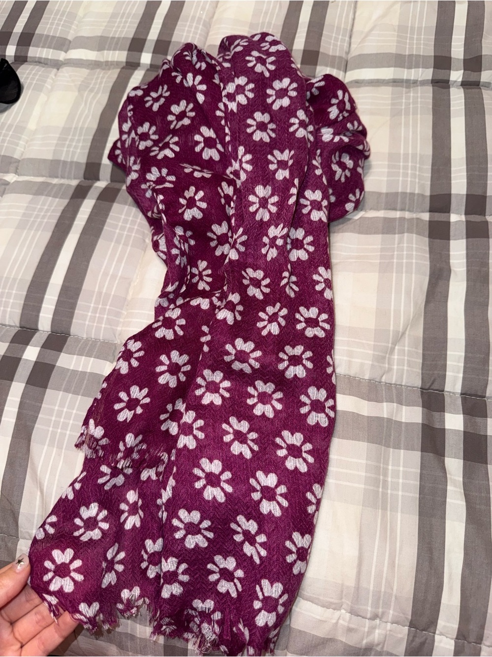 J. Crew Purple Floral Scarf